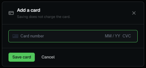 The Add a card dialog